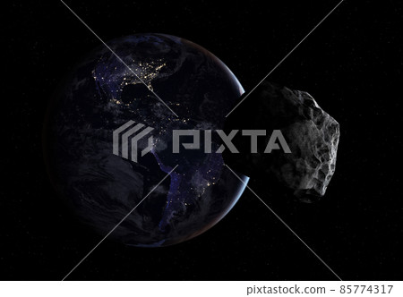 Asteroid and Earth. Asteroid and Earth. 85774317