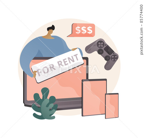 Renting electronic device abstract concept vector illustration. 85774400