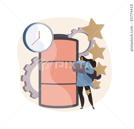 Battery runtime abstract concept vector illustration. 85774419