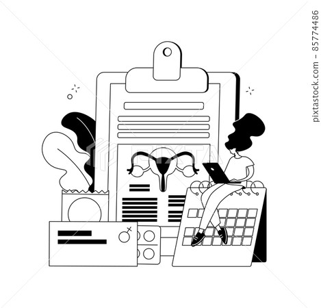 Female contraceptives abstract concept vector illustration. 85774486