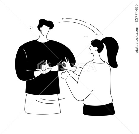 Sign language conversation abstract concept vector illustration. 85774499