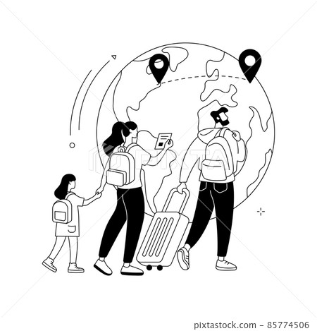 International migration abstract concept vector illustration. 85774506