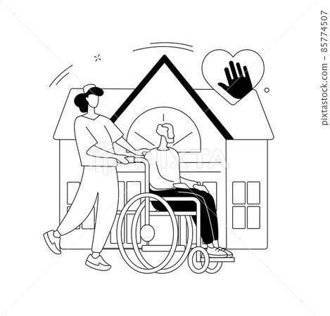 Care of the disabled abstract concept vector illustration. Care of the disabled abstract concept vector illustration. 85774507