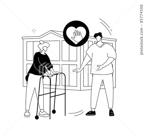 Care for the elderly abstract concept vector illustration. Care for the elderly abstract concept vector illustration. 85774508