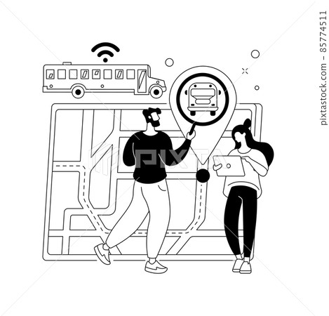 School bus tracking system abstract concept vector illustration. School bus tracking system abstract concept vector illustration. 85774511