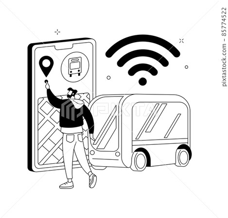 Autonomous public transport abstract concept vector illustration. 85774522