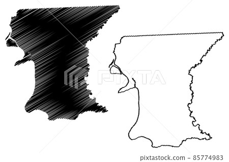 East Baton Rouge County, Louisiana (U.S. county, United States of America, USA, U.S., US) map vector illustration, scribble sketch East Baton Rouge Parish map 85774983