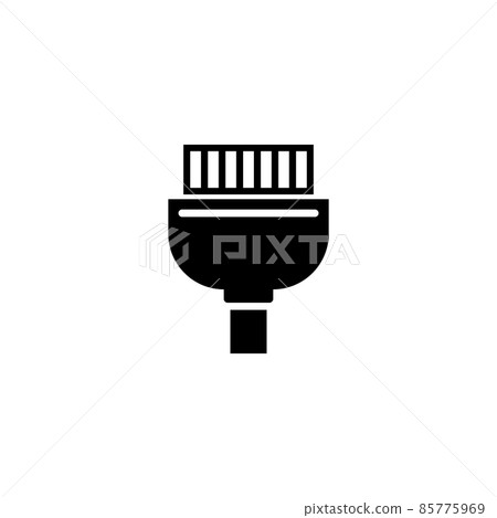 Printer Adapter, LPT Plug, IEEE 1284 Cable. Flat Vector Icon illustration. Simple black symbol on white background. Printer Adapter, LPT Plug Cable sign design template for web and mobile UI element. 85775969