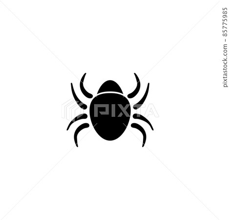 Encephalitis Tick, Parasite Mite, Acarus Insect. Flat Vector Icon illustration. Simple black symbol on white background. Tick, Mite, Acarus Insect sign design template for web and mobile UI element. 85775985