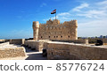 view of the Qaitbay fortress built on the site of the destroyed sixth wonder of the world of the Alexandrian lighthouse 85776724