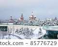 Christmas time in Moscow - snow falling on Red Square 85776729