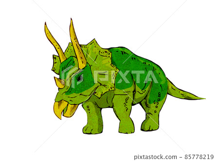 恐龍三角龍的彩色插圖 恐龍三角龍的彩色插圖 85778219