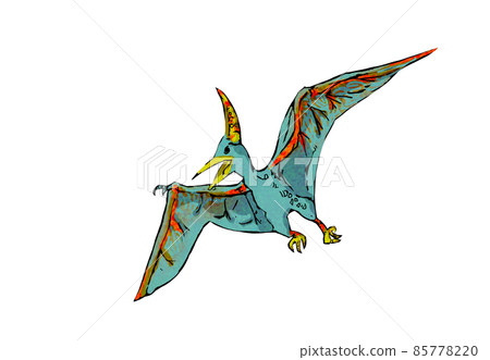 Colorful color illustration of dinosaur Pteranodon Colorful color illustration of dinosaur Pteranodon 85778220