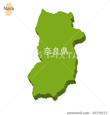 Three-dimensional map and icon of Nara Prefecture Three-dimensional map and icon of Nara Prefecture 85778517