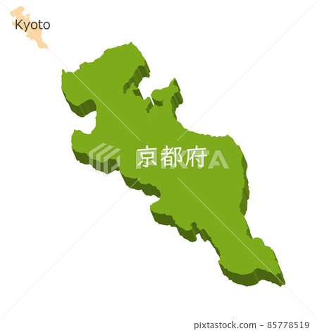 Three-dimensional map of Kyoto Prefecture, icon Three-dimensional map of Kyoto Prefecture, icon 85778519