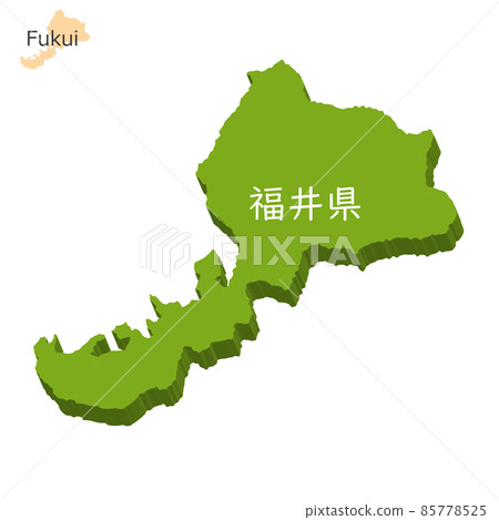 福井縣的三維地圖和圖標 福井縣的三維地圖和圖標 85778525