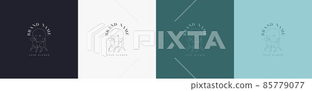 Line art creative and minimal animal logo 85779077