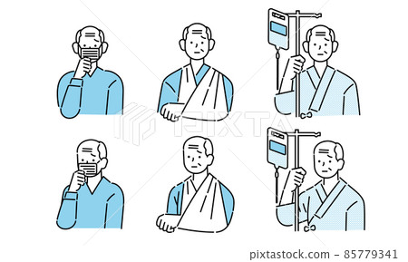 Illustration of an injured / sick senior man 85779341