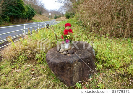 A cute little Jizo on the roadside (Kids Jizo) 85779371