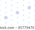 Illustration of seamless dot background of rain and hydrangea 85779470