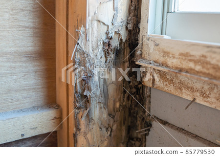 State of the pillar of the house that was damaged by termites 85779530