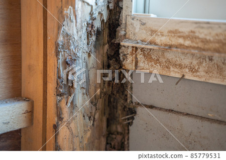 State of the pillar of the house that was damaged by termites 85779531