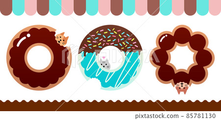 Donut set eaten by a cat Donut set eaten by a cat 85781130