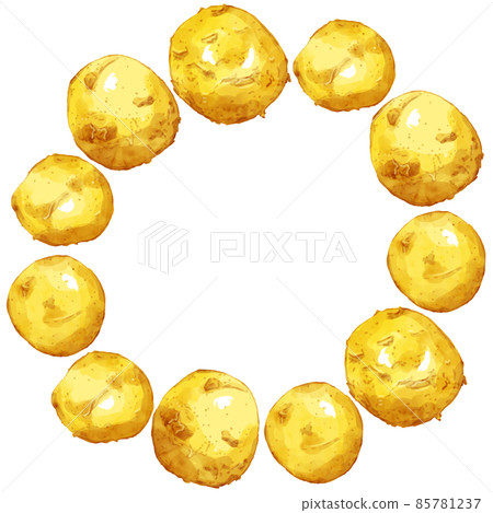 新款手繪水彩馬鈴薯插畫方框/圓形 新款手繪水彩馬鈴薯插畫方框/圓形 85781237