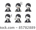 Female illustration in a simple suit 85782889