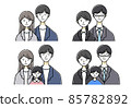 Simple and cute family illustration 85782892