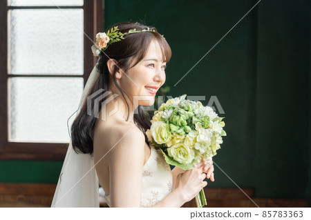 Bride wearing a wedding dress Bride wearing a wedding dress 85783363