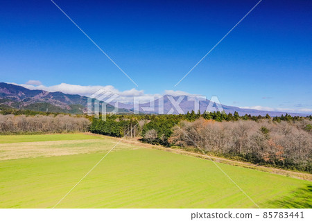 Sunny Nasu plateau and Mt. Nasu, drone photography, spacious Nasu plateau, Sunny Nasu plateau and Mt. Nasu, drone photography, spacious Nasu plateau, 85783441