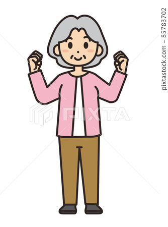 一個精力充沛的高級女性做輕度運動的插圖。 一個精力充沛的高級女性做輕度運動的插圖。 85783702