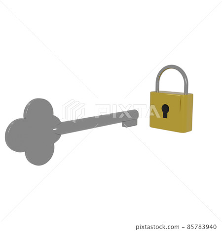 Golden lock and key 85783940