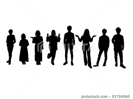 工作男性女性剪影 工作男性女性剪影 85784060