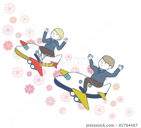 Students enjoying a graduation trip 85784487