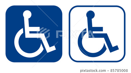 Wheelchair mark icon set International symbol mark for the disabled 85785008