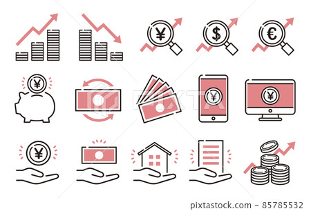 Investment, finance, asset management icon set Investment, finance, asset management icon set 85785532