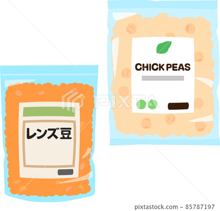 Bagged chickpeas and lentils 85787197