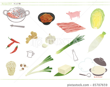 經典火鍋-泡菜火鍋食材圖解 85787659