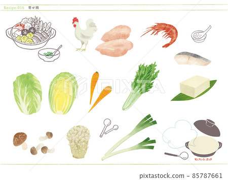 Classic hot pot-Illustration of ingredients for yosenabe 85787661