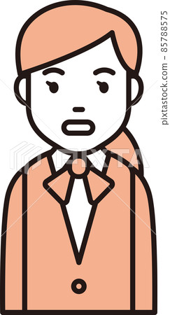 Illustration of a stunned woman in uniform Illustration of a stunned woman in uniform 85788575