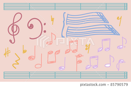 Illustration of handwritten wind clef 85790579