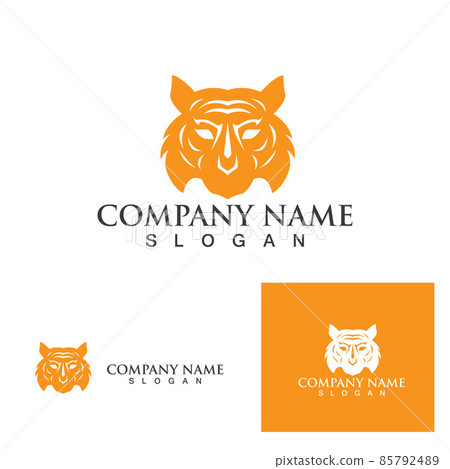 Tiger head logo mascot on white background 85792489