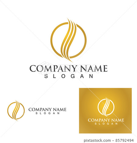 Hair wave logo gold icon illustration Hair wave logo gold icon illustration 85792494