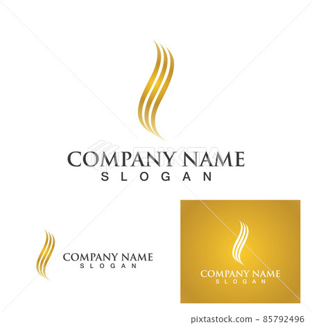 Hair wave logo gold icon illustration Hair wave logo gold icon illustration 85792496