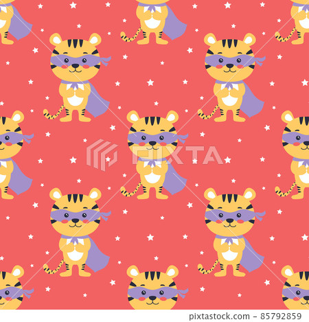 seamless pattern with super hero tiger, vector illustration seamless pattern with super hero tiger, vector illustration 85792859
