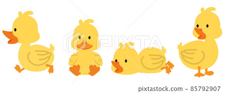 Cute yellow ducks cartoon collcetion set 85792907