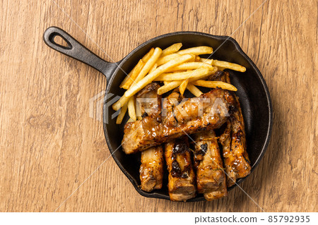 Rib steak American-style sparerib pork steak photo 85792935