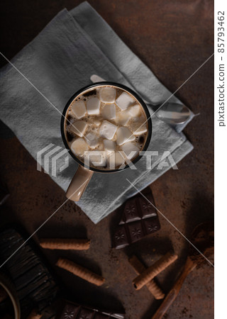Hot chocolate with marshmello Hot chocolate with marshmello 85793462